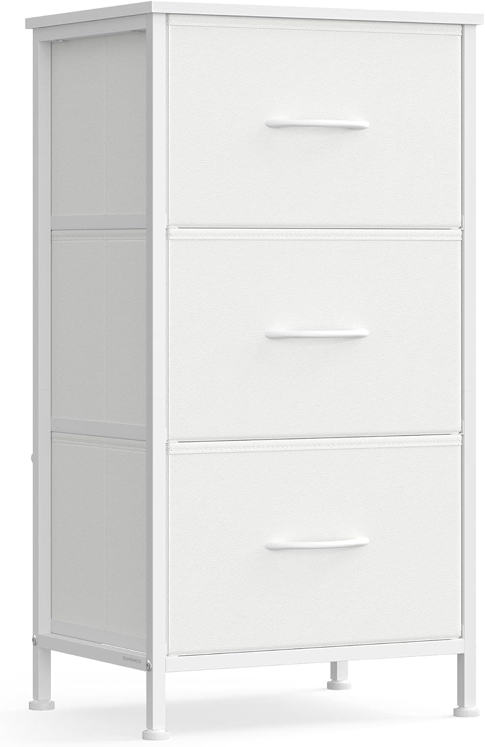 SONGMICS Small Dresser with 3 Fabric Drawers, Cloud White