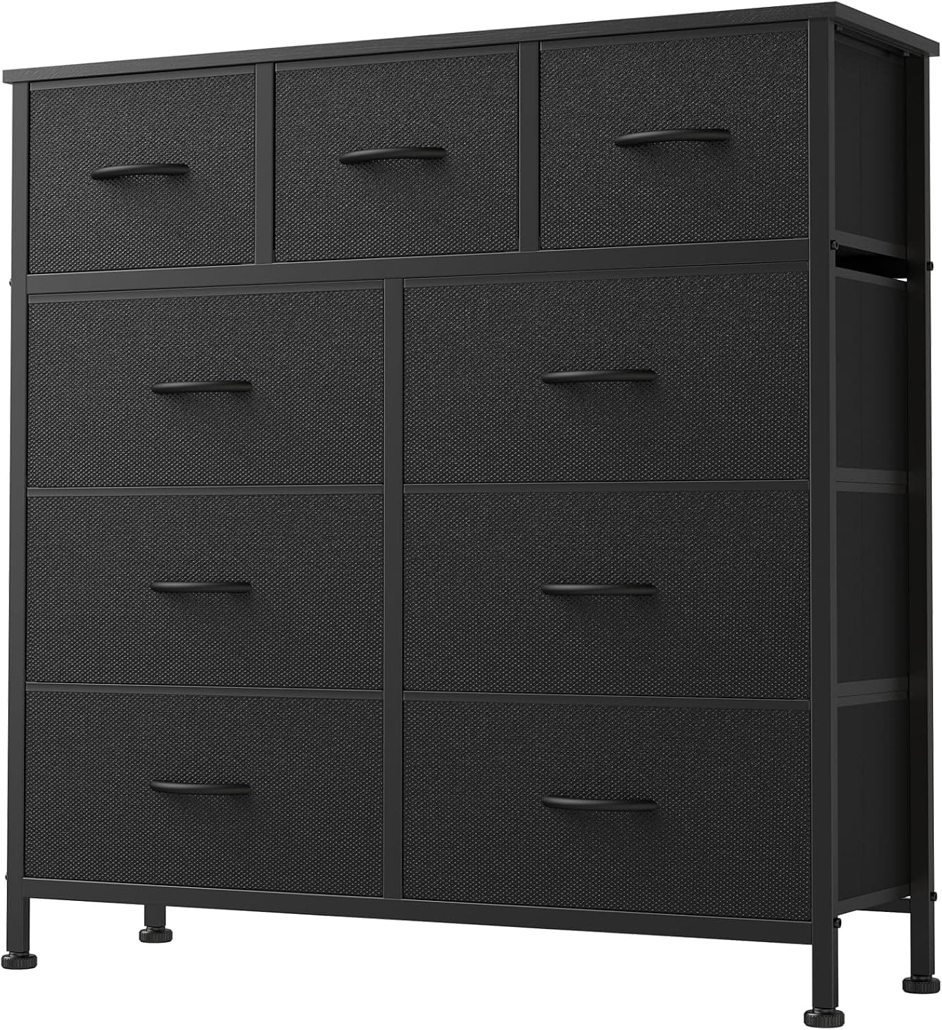 DUMOS 9 Drawer Dresser, Matte Black