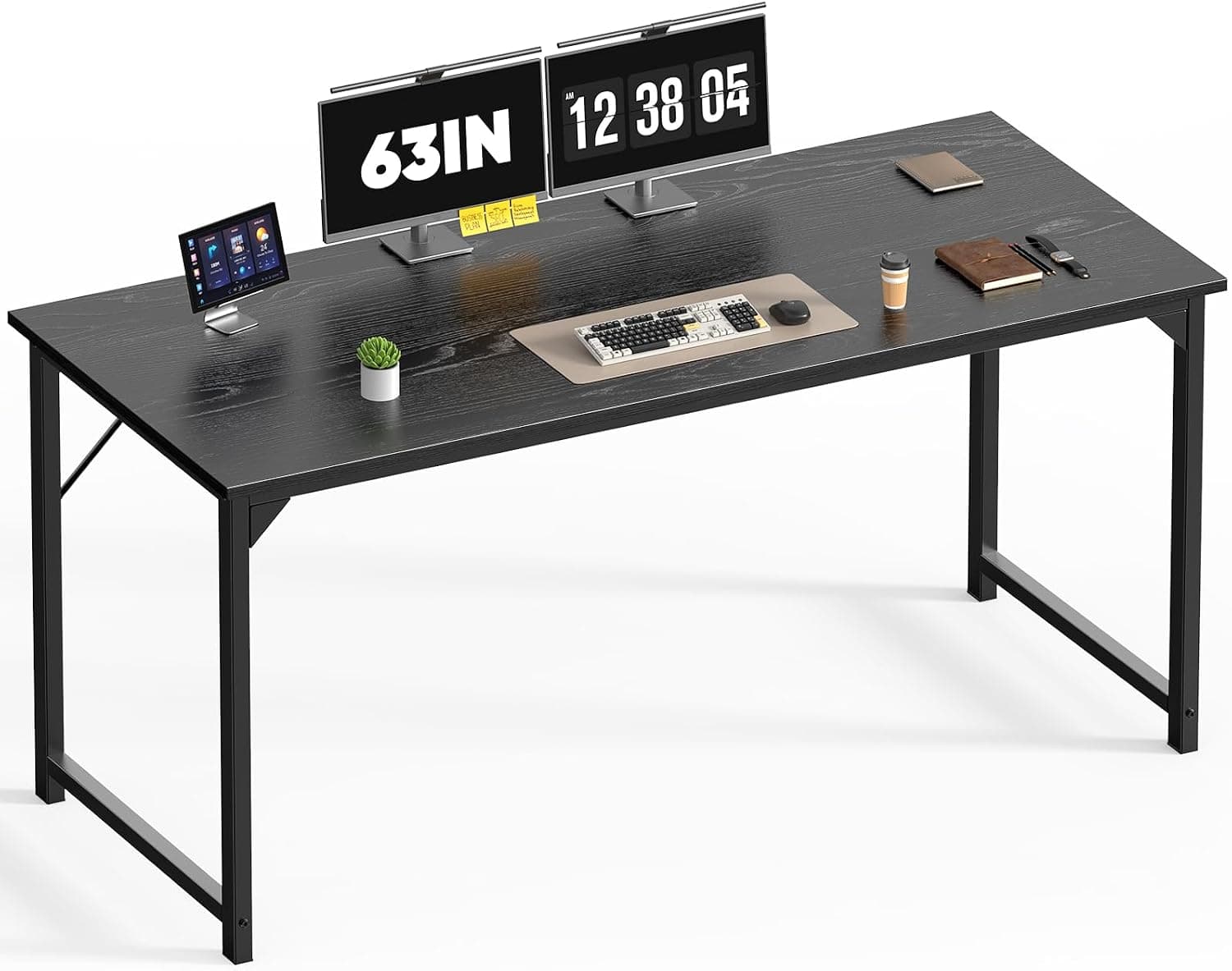 DUMOS 63 Inch Computer Desk, Modern Black