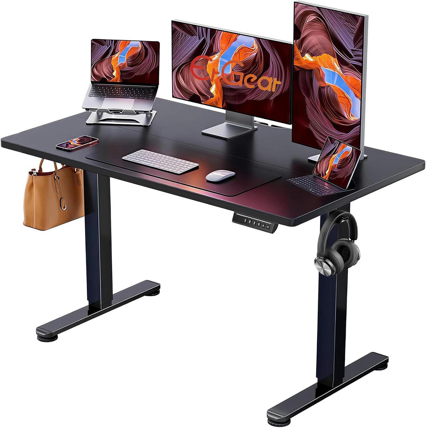 ErGear 48 x 24 Inch Electric Standing Desk, Black