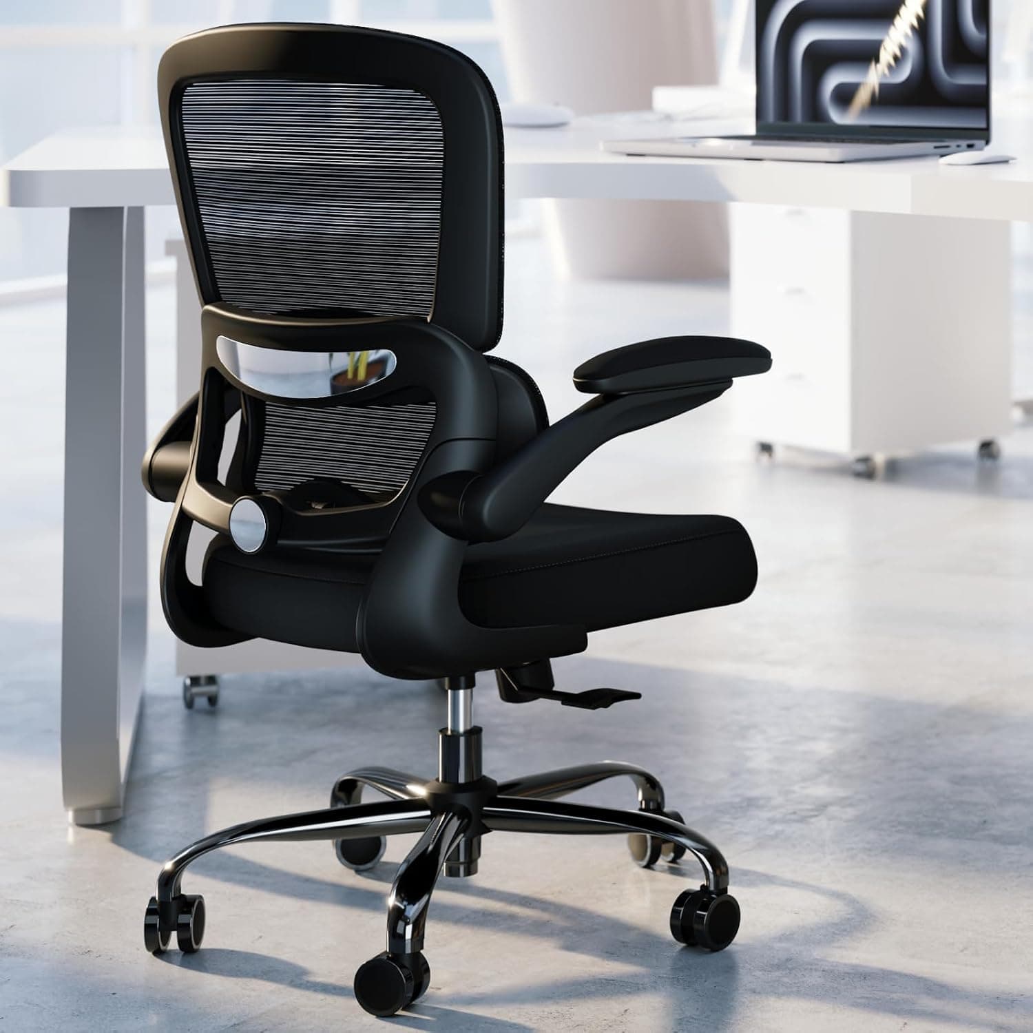 TRALT Office Chair with Adjustable Lumbar Support, Black