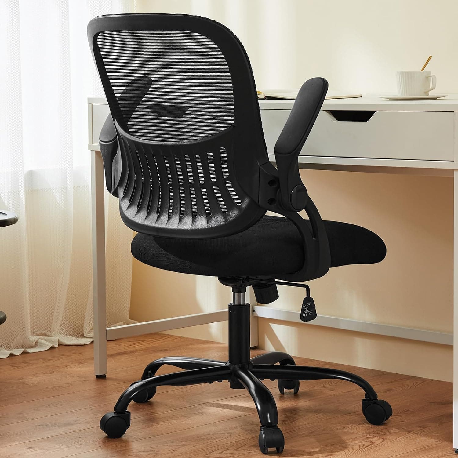 Sweetcrispy Computer Desk Chair, Mid-Back Mesh, Black